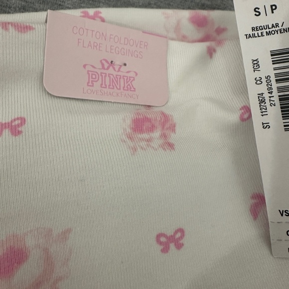 LOVESHACKFANCY FOLDOVER  LEGGINGS NWTGrey & Pink So soft & comfortable - Picture 8 of 8